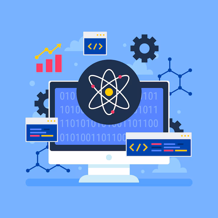 Creative Abstract Quantum Illustration - Technology and Innovation